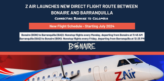 Konektando Boneiru ku Colombia Z Air ta lansa buelo direkto entre Boneiru i Barranquilla