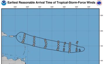 Tormenta tropikal Dolly moviendo wèst
